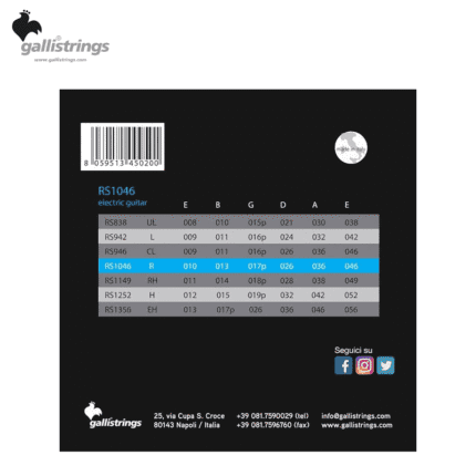 Jeux de cordes guitare électrique Galli RS 1046 – Image 2