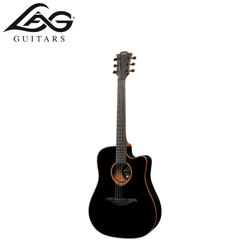 Guitares folk/tramontane 100 dreadnought cutaway electro Noir LAG T100DCE-BLK