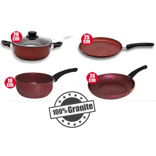 1-9.jpg 100% Granite - Pack 5 pièces - Rouge – Image 1