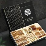 Ménagère 24 pcs doré