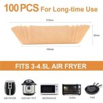 50 Papier cuisson Carré pour air fryer – Image 4