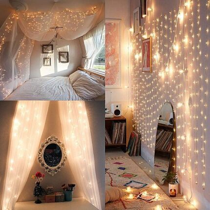 Guirlande de fête lumineuse décoratif 100 LED - 10M jaune