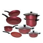 Batterie de Cuisine 11 Pièces Cook'art Granite Roug