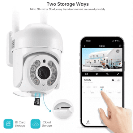 Caméra de surveillance dôme extérieure PTZ 360° IP Wifi 2MP