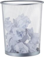 Corbeille Métallique. Poubelle de Bureau à Papier Gris Métallisée – Image 7