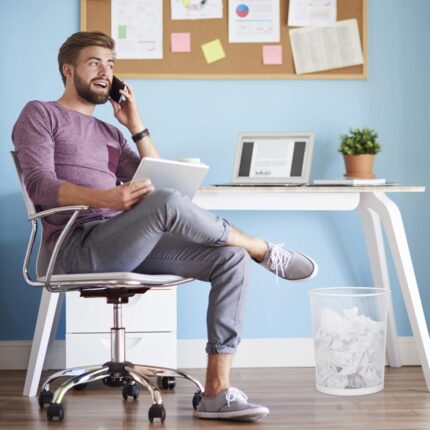 Corbeille Métallique. Poubelle de Bureau à Papier BLANC – Image 2