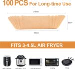 100 Papier Cuisson Air Fryer 16cm carré – Image 3