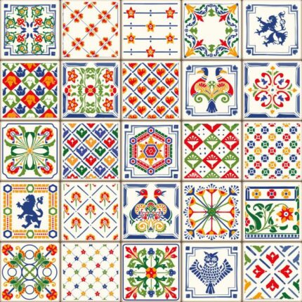 Carreaux Adhésifs Mural Autocollant en PVC 30CM*30CM - Color: FLORAL