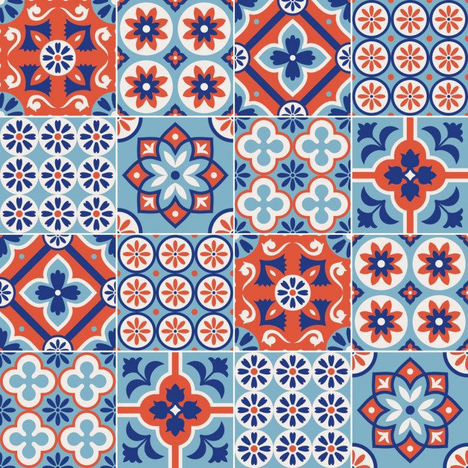 Carreaux Adhésifs Mural Autocollant en PVC 30CM*30CM - Color: PORTUGAL