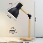 Lampe de Bureau bois et métal flexible  - Noir – Image 2