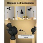 Lampe de Bureau bois et métal flexible  - Noir – Image 3