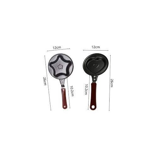 Lot De 2 Mini Poêles  Forme De Cœur& Etoile Pour œufs Et Crêpes