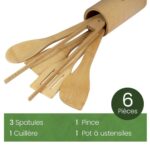 PACK de cuisine 11pcs : Service 5pcs - Granite - Gold + Ustensile de cuisine 6pcs Bambou – Image 6