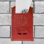 Boîte aux lettres rétro aluminium rouge inoxydable – Image 2