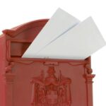 Boîte aux lettres rétro aluminium rouge inoxydable – Image 3