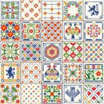 Carreau PVC autocollant BOSS TAPE floral 30x30 cm