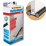 Boudin de porte isolant double joint simili cuir noir