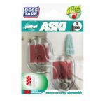 Crochet mural transparent auto-adhésif 2 pcs 33x44 mm