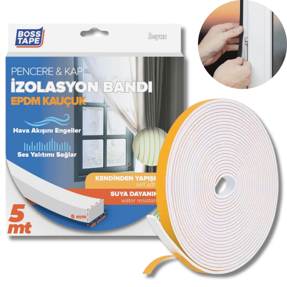 Joint porte/fenêtre EPDM blanc 6mm isolation thermique