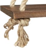 Étagère murale suspendue bois naturel avec corde de jute - 1 unité – Image 5