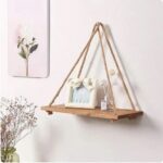 Étagère murale suspendue bois naturel avec corde de jute - 1 unité – Image 6