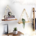 Étagère murale suspendue bois naturel avec corde de jute - 1 unité – Image 11