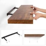 Étagère murale flottante à fixations invisibles noyer 75x24x4 cm