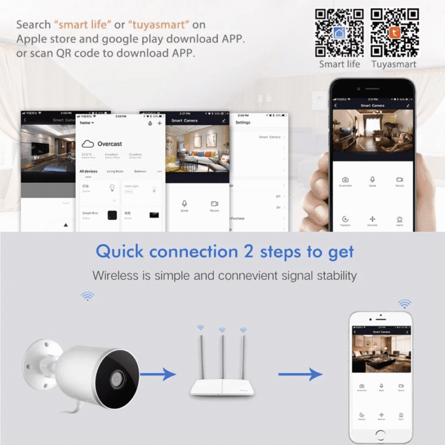 Caméra IP Wifi pour l'extérieur - Étanche - 1080P 2MP – Image 10