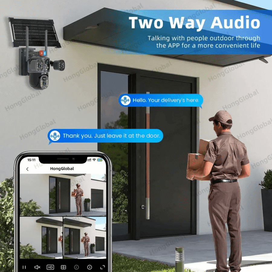 Caméra PTZ Extérieure 8MP 4K Wi-Fi à Énergie Solaire – Image 4