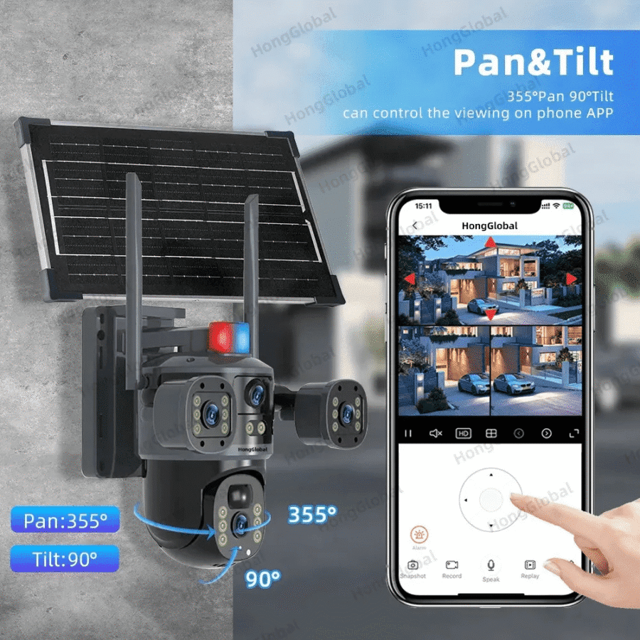 Caméra PTZ Extérieure 8MP 4K Wi-Fi à Énergie Solaire – Image 5