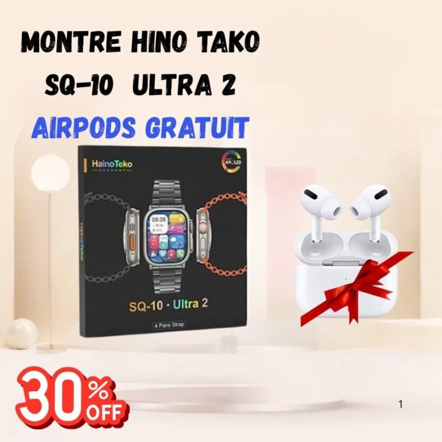 Montre Connectée HAINO TEKO SQ-10 ULTRA 2+airpods gratuit – Image 3