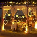 rideau lumineux en forme de cœur