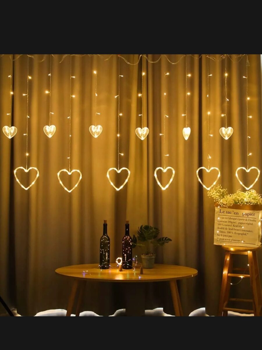 rideau lumineux en forme de cœur – Image 2