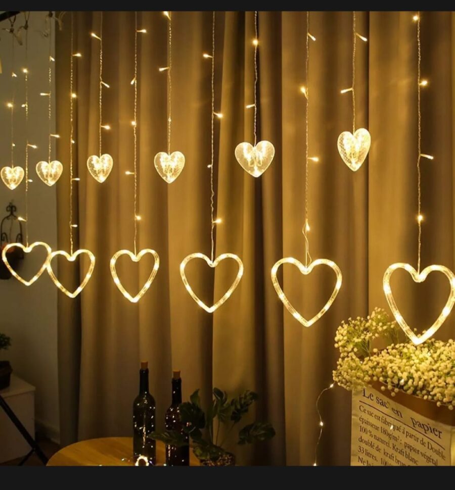 rideau lumineux en forme de cœur – Image 3